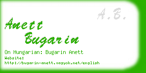 anett bugarin business card